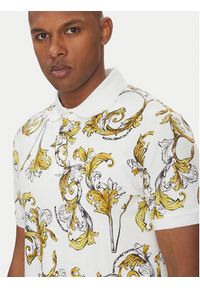Versace Jeans Couture Polo 78GAG6S0 Biały Regular Fit. Typ kołnierza: polo. Kolor: biały. Materiał: bawełna #4