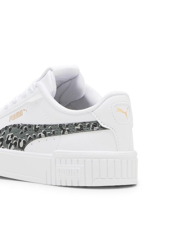 Puma - Dziecięce sneakersy Carina 2.0 Animal Update PUMA White Mineral Gray Gold. Kolor: szary, biały, wielokolorowy, żółty. Sport: turystyka piesza