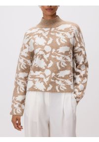 Reserved - Wzorzysty sweter z półgolfem - wielobarwny. Materiał: wełna, dzianina