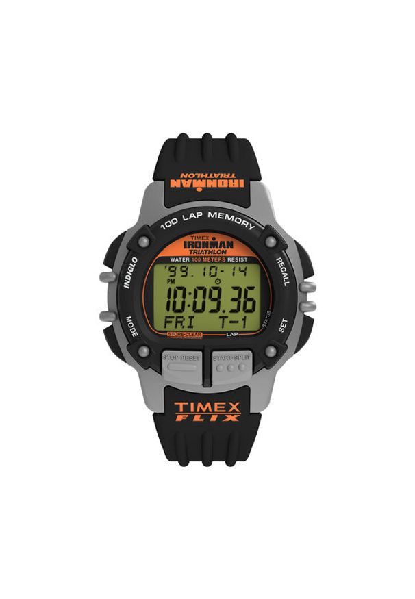 Timex Zegarek Ironman Flix 100 Lap TW5M63200 Czarny. Kolor: czarny