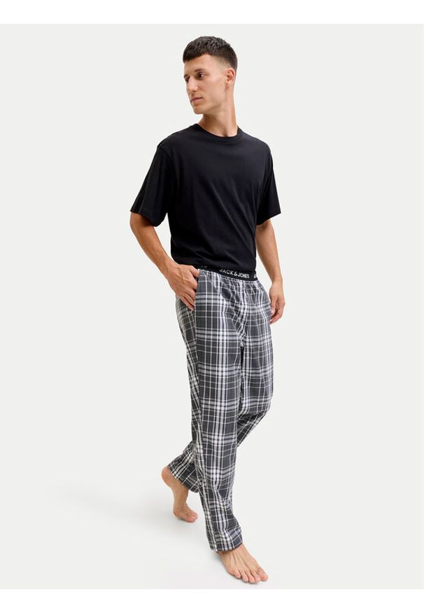 Jack & Jones Piżama Luca 12266993 Czarny Standard Fit. Kolor: czarny. Materiał: bawełna