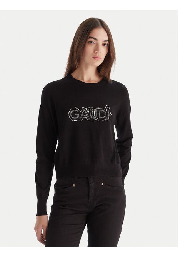 Gaudi Sweter 521BD53023 Czarny Regular Fit. Kolor: czarny. Materiał: syntetyk