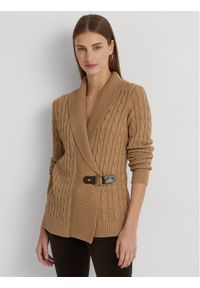 Lauren Ralph Lauren - LAUREN RALPH LAUREN Sweter 200808258002 Beżowy Regular Fit. Kolor: beżowy. Materiał: bawełna