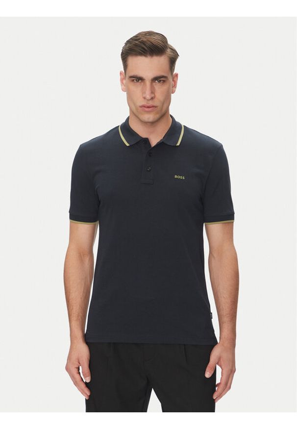 BOSS Polo Parlay 190 50494697 Granatowy Regular Fit. Typ kołnierza: polo. Kolor: niebieski. Materiał: bawełna