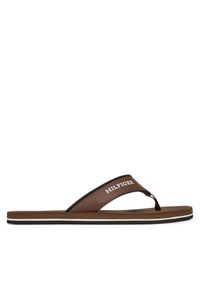 TOMMY HILFIGER - Tommy Hilfiger Japonki Padded Comfort Hilfiger B Sandal FM0FM05440 Brązowy. Kolor: brązowy. Materiał: skóra