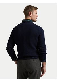 Polo Ralph Lauren Sweter 710952384001 Granatowy Regular Fit. Typ kołnierza: polo. Kolor: niebieski. Materiał: wełna