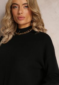 Renee - Czarny Golf o Luźnym Fasonie ze Ściągaczami i Długim Rękawem Velenia. Typ kołnierza: golf. Kolor: czarny. Długość rękawa: długi rękaw. Długość: długie #2