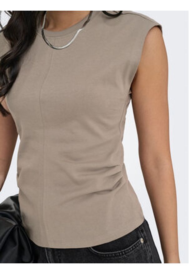 only - ONLY T-Shirt Marie 15372452 Szary Regular Fit. Kolor: szary. Materiał: bawełna