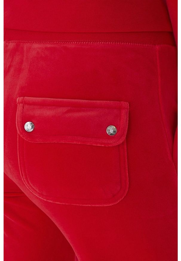 Juicy Couture - JUICY COUTURE Czerwone spodnie dresowe damskie Layla Low Rise Pocket, Rozmiar XS. Stan: obniżony. Kolor: czerwony. Materiał: dresówka