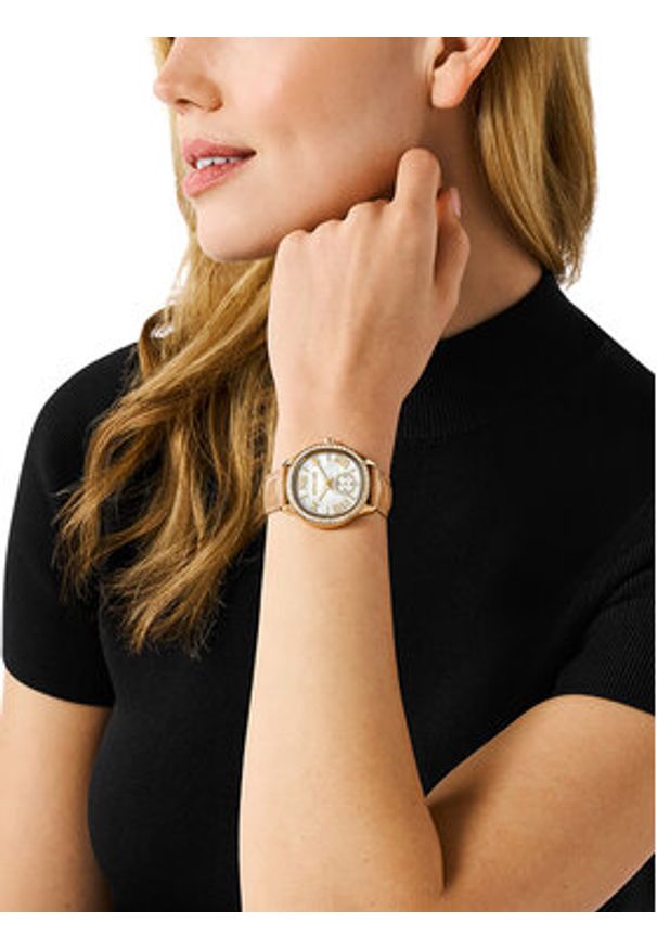 Michael Kors Zegarek Sage MK4819 Brązowy. Kolor: brązowy. Materiał: skóra