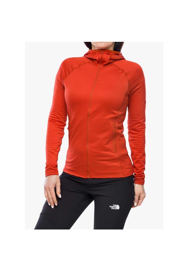Bluza turystyczna damska Montane Protium Lite Hoodie. Kolor: czerwony. Sezon: zima. Sport: narciarstwo