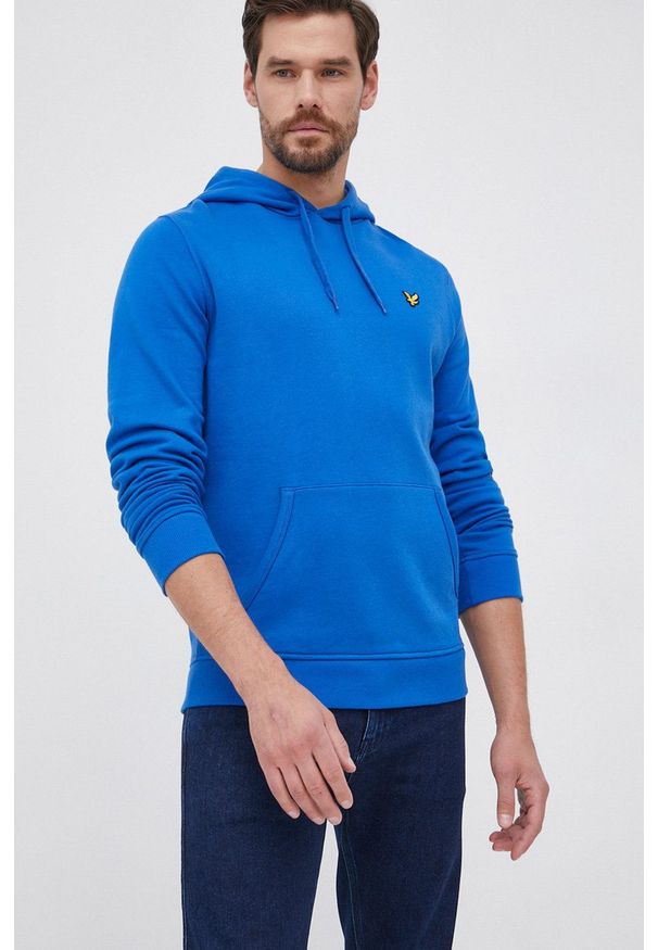 Lyle & Scott - Bluza bawełniana. Okazja: na co dzień. Kolor: niebieski. Materiał: bawełna. Wzór: aplikacja. Styl: casual