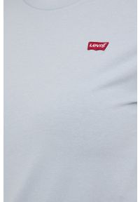 Levi's® - Levi's t-shirt bawełniany. Okazja: na spotkanie biznesowe, na co dzień. Kolor: niebieski. Materiał: bawełna. Wzór: gładki, aplikacja. Styl: biznesowy, casual #2