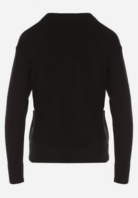 Born2be - Czarny Rozpinany Kardigan w Kropki Tusvanea. Okazja: na co dzień. Kolor: czarny. Materiał: jeans. Wzór: kropki. Styl: klasyczny, casual #2