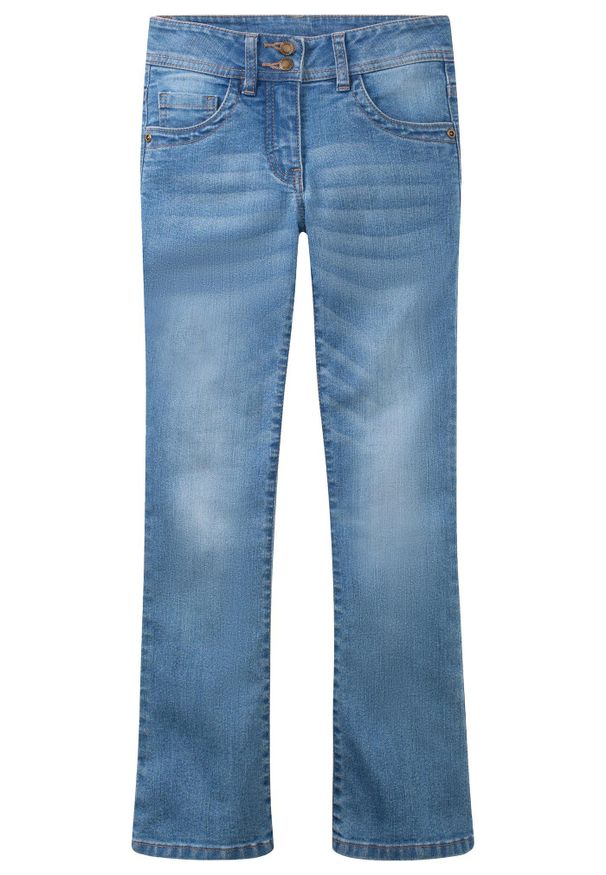 bonprix - Dżinsy bootcut ze średnim stanem. Kolor: niebieski