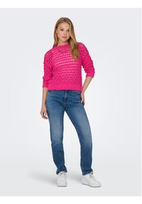 only - ONLY Sweter Linda 15311772 Różowy Regular Fit. Kolor: różowy. Materiał: syntetyk