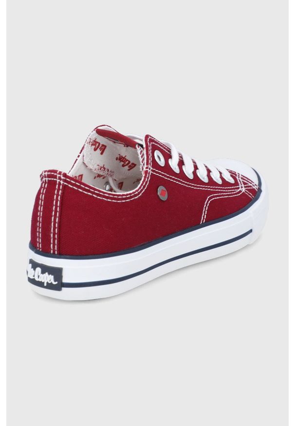 Lee Cooper tenisówki damskie kolor bordowy. Nosek buta: okrągły. Zapięcie: sznurówki. Kolor: czerwony. Materiał: guma