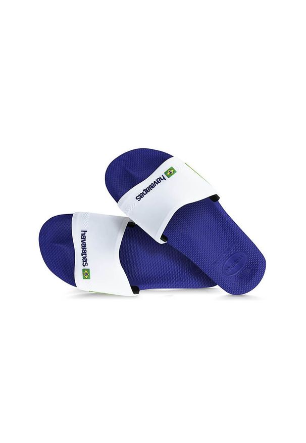 Havaianas - Klapki. Kolor: niebieski. Materiał: materiał. Wzór: gładki. Obcas: na obcasie. Wysokość obcasa: niski