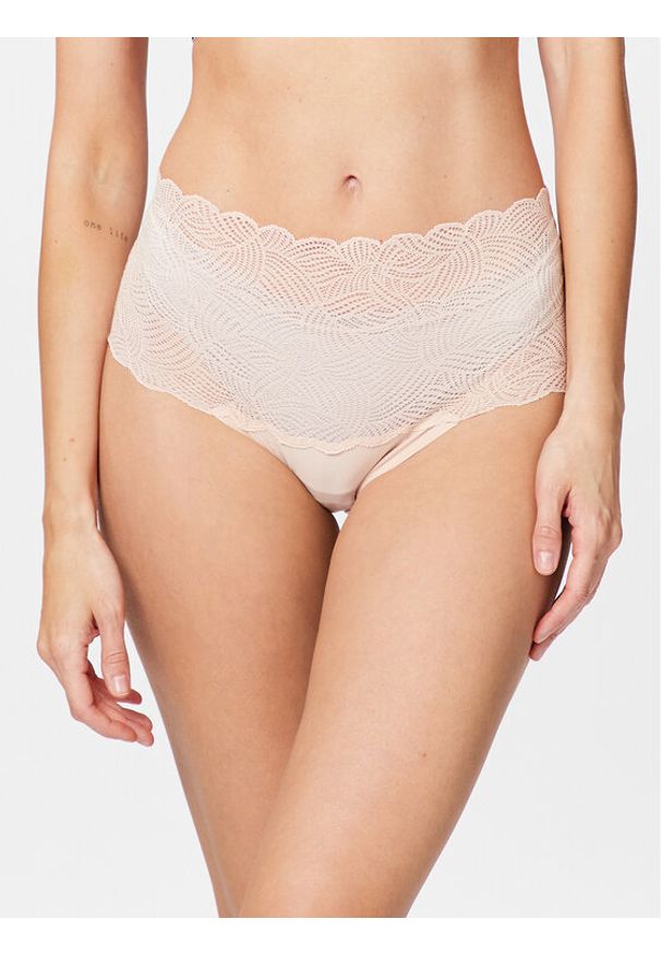 Chantelle Figi klasyczne z wysokim stanem Soft Stretch C11G80 Beżowy. Stan: podwyższony. Kolor: beżowy. Materiał: syntetyk