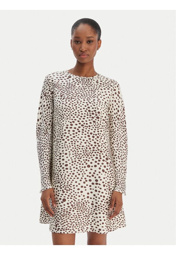 Marella Sukienka codzienna Samba 2613221171 Écru Regular Fit. Okazja: na co dzień. Materiał: jedwab. Typ sukienki: proste. Styl: casual