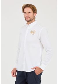 La Martina - LA MARTINA Biała męska koszula Poplin Stretch, Rozmiar M. Kolor: biały #4