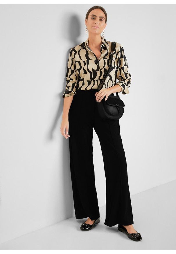 bonprix - Spodnie Marlena z dżerseju. Kolor: czarny. Materiał: jersey