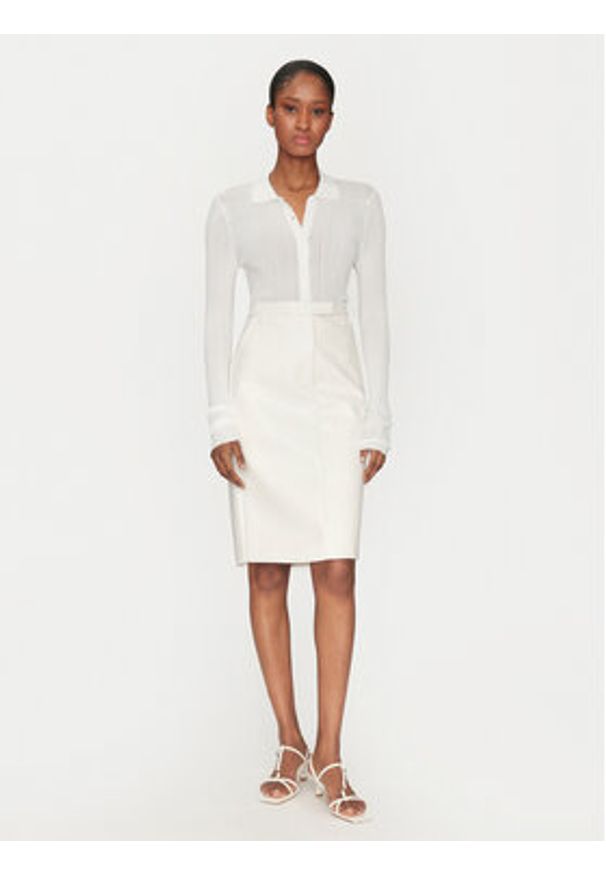 BARDOT - Bardot Spódnica z imitacji skóry 59679SB1 Biały Regular Fit. Kolor: biały. Materiał: skóra