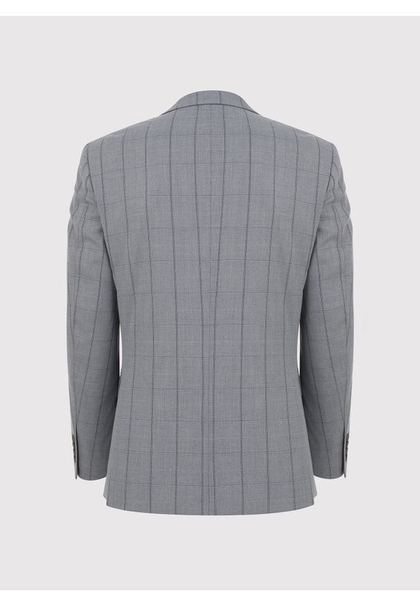 Pako Lorente - PAKO LORENTE – Szara marynarka garniturowa w kratę Windowpane. Kolor: szary. Materiał: elastan, wiskoza, poliester