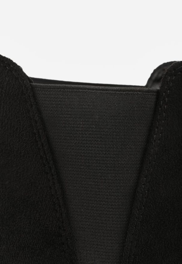 Renee - Czarne Botki na Szpilce w Klasycznym Stylu z Elastyczną Wstawką Vittania. Kolor: czarny. Materiał: jeans, wełna. Obcas: na szpilce. Styl: klasyczny