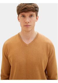 Tom Tailor Sweter 1027665 Brązowy Regular Fit. Kolor: brązowy. Materiał: bawełna #6