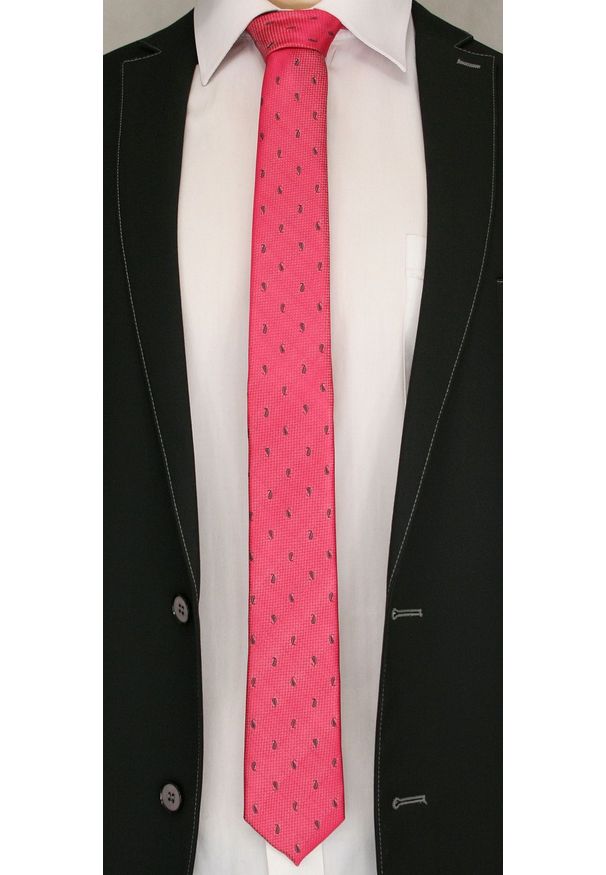 Czerwony krawat Angelo di Monti paisley, elegancki