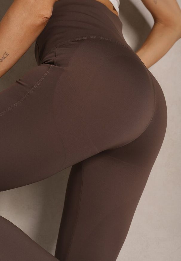 Renee - Brązowe Spodnie Dzwony High Waist Odavia. Okazja: na co dzień. Stan: podwyższony. Kolor: brązowy. Styl: elegancki, casual