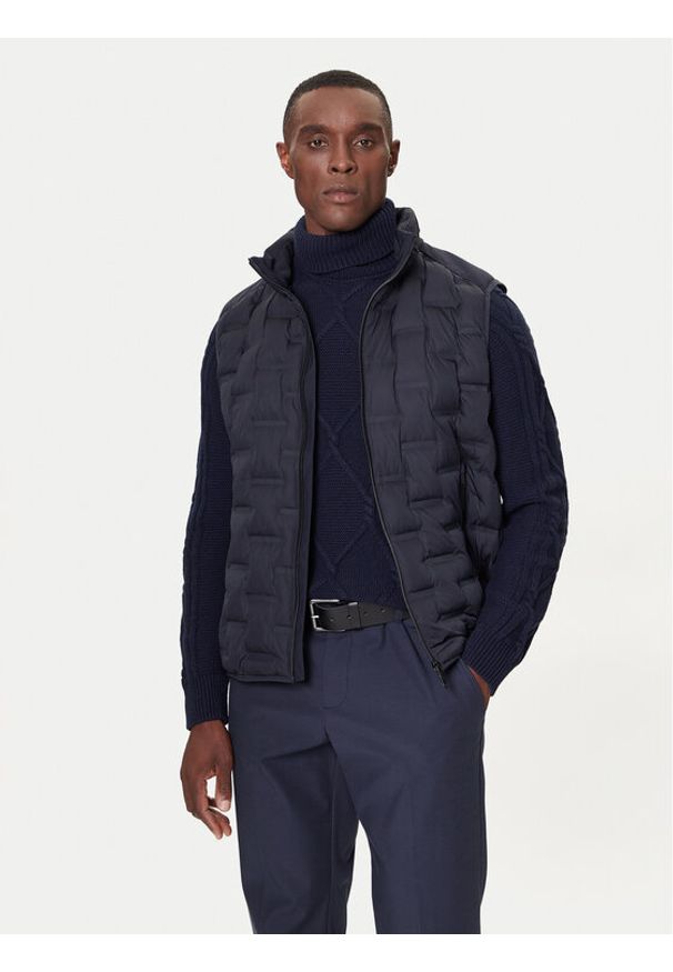 Bugatti Bezrękawnik 875100 81052 M Granatowy Regular Fit. Kolor: niebieski. Materiał: syntetyk. Długość rękawa: bez rękawów