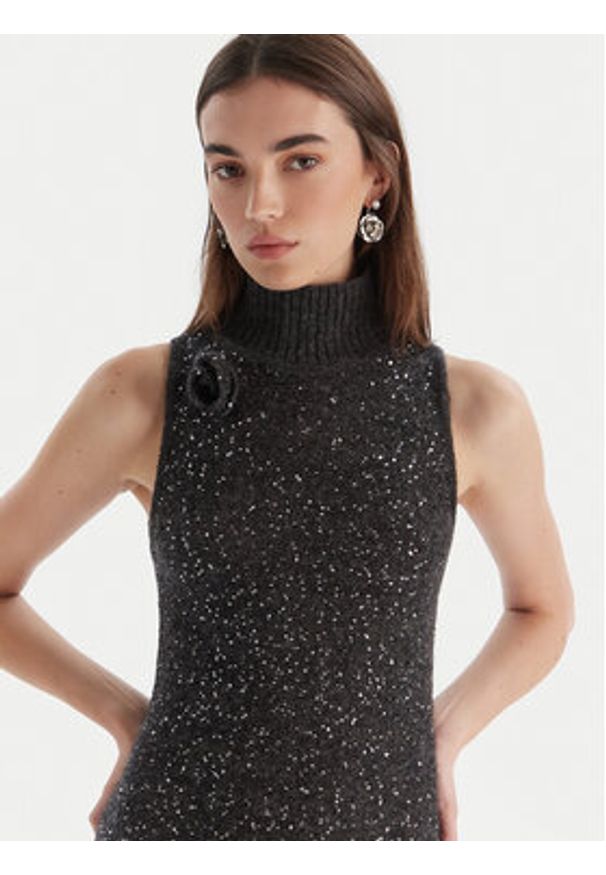 Marella Sukienka dzianinowa Ilsa 2523326072 Szary Slim Fit. Kolor: szary. Materiał: syntetyk