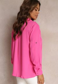 Renee - Różowa Wiskozowa Koszula z Guzikami i Kołnierzykiem Cardillo. Kolor: różowy. Materiał: wiskoza #3
