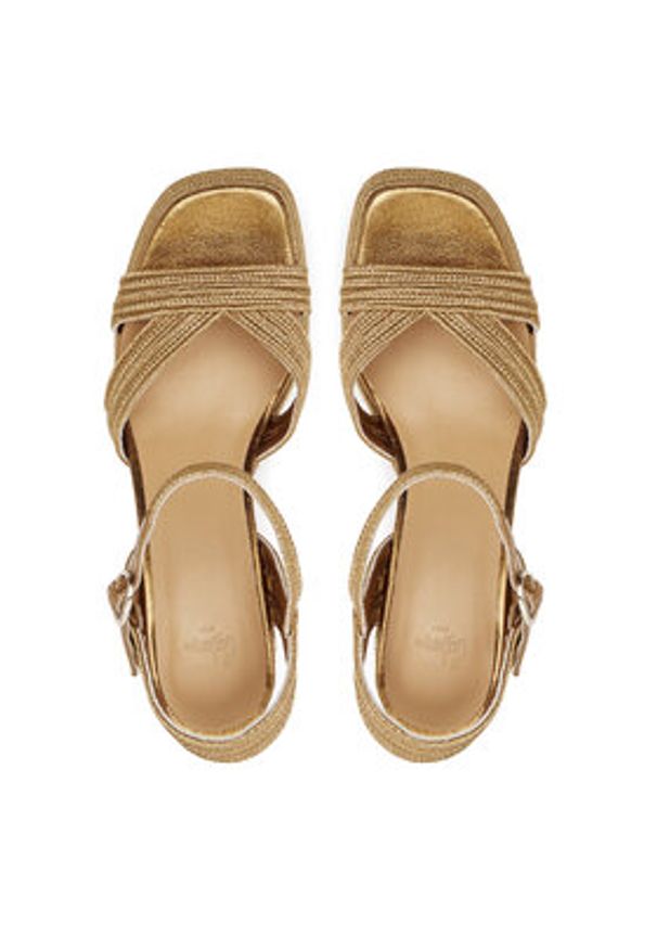 Castañer Espadryle Valle/142 023116 Złoty. Kolor: złoty. Materiał: materiał