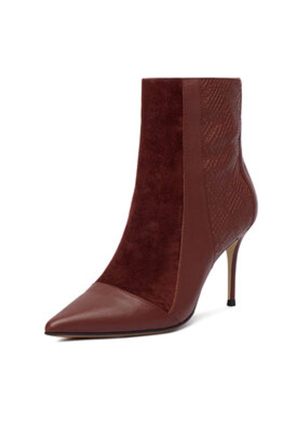 Eva Minge Botki EO-DELLA-GLC9036-5.5-888 Bordowy. Kolor: czerwony. Materiał: skóra