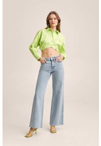 mango - Mango jeansy Agnes damskie medium waist. Kolor: fioletowy #2