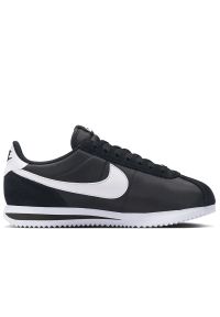 Buty Nike Cortez Textile DZ2795-001 - czarne. Kolor: czarny. Materiał: skóra, guma, tkanina, syntetyk. Szerokość cholewki: normalna. Wzór: jodełka. Model: Nike Cortez #1