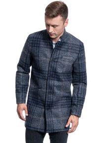 Only & Sons - PŁASZCZ MĘSKI ONLY & SONS ONSWILBURT CHECK COAT BOX DARK GREY MELANGE 22013255