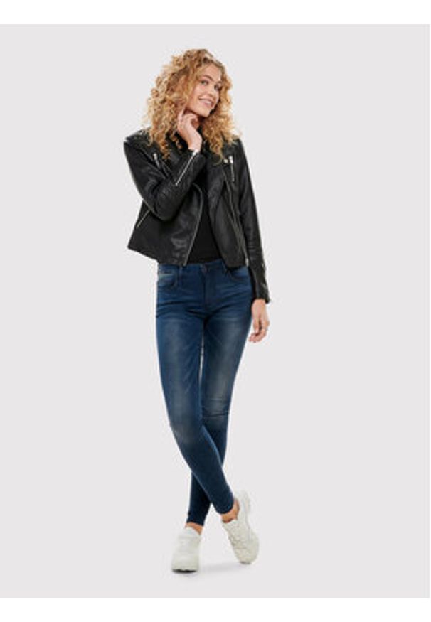 only - ONLY Kurtka z imitacji skóry Gemma 15153079 Czarny Regular Fit. Kolor: czarny. Materiał: wiskoza, skóra