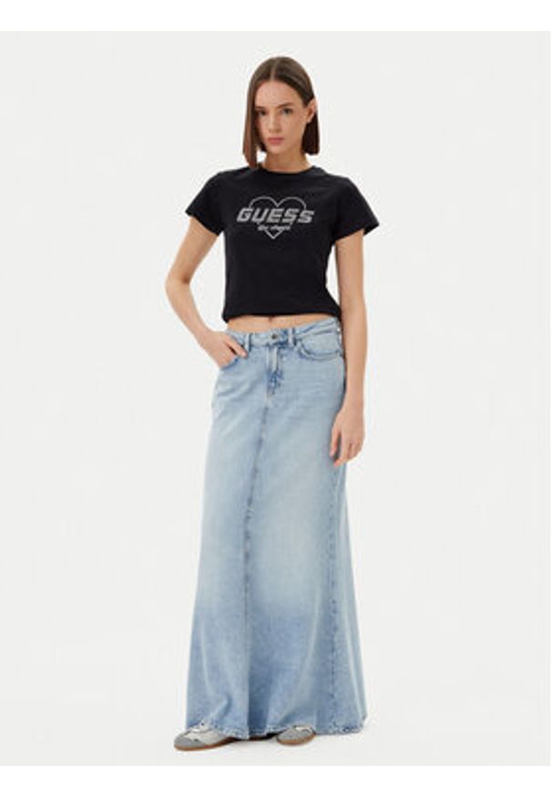 Guess T-Shirt V5GI10 K9RM1 Czarny Regular Fit. Kolor: czarny. Materiał: bawełna