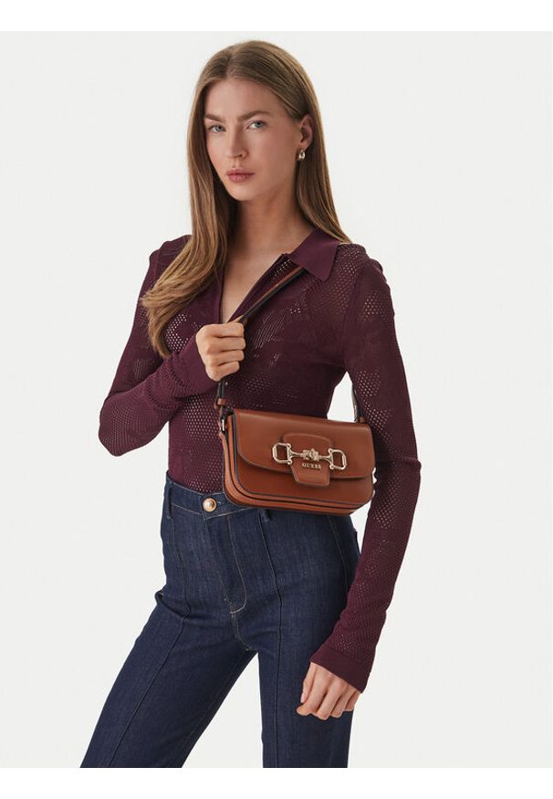 Guess Torebka Janie HWVG99 10210 Brązowy. Kolor: brązowy. Materiał: skórzane