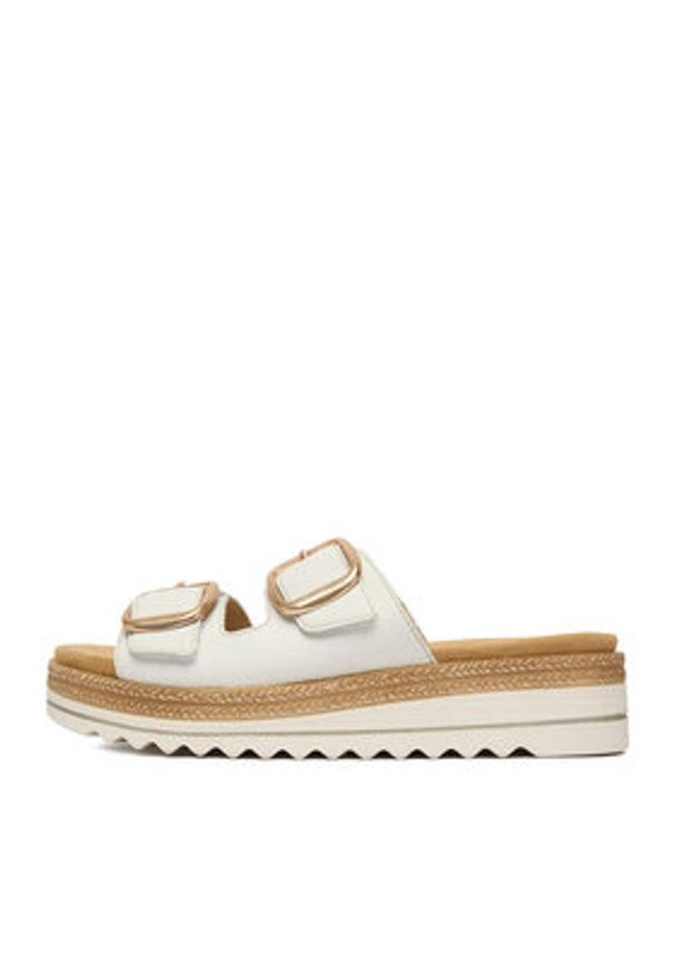 Remonte Klapki CEO-D0Q66-80 Écru. Kolor: kremowy. Materiał: syntetyk, skóra