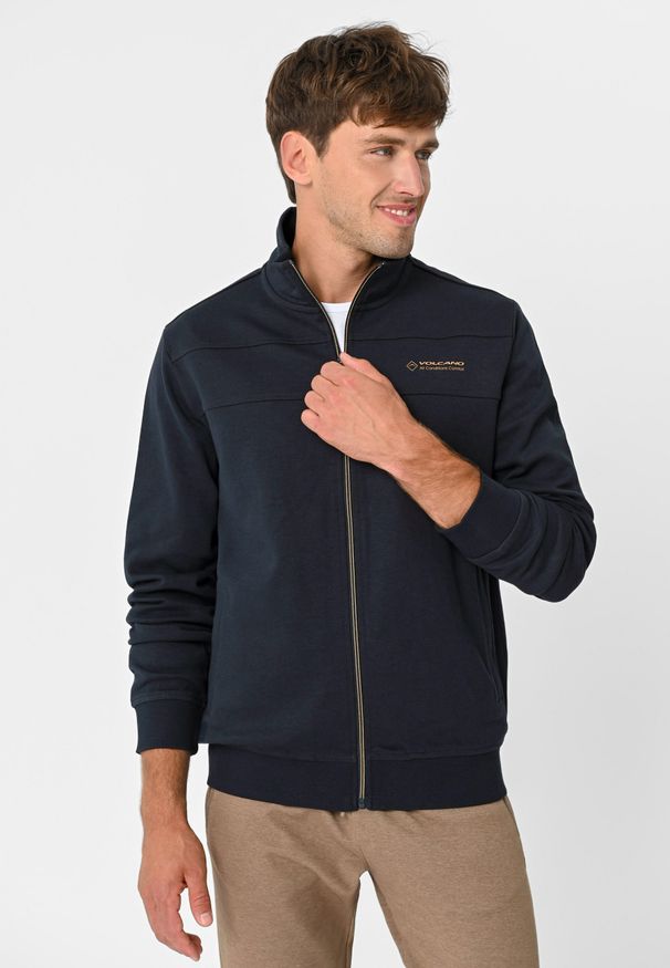 Volcano - Bluza ze stójką B-LENOX. Typ kołnierza: kołnierzyk stójkowy. Materiał: bawełna, materiał. Wzór: gładki. Styl: klasyczny