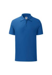 FRUIT OF THE LOOM - Koszulka Polo Męska Iconic. Typ kołnierza: polo. Kolor: niebieski