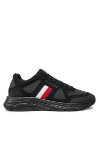 TOMMY HILFIGER - Tommy Hilfiger Sneakersy Modern Runner Knit Evo Ess FM0FM05245 Czarny. Kolor: czarny. Materiał: materiał