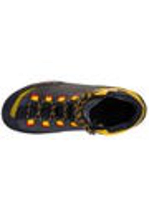 LA SPORTIVA - Buty trekkingowe męskie La Sportiva Trango Tech Leather Gtx. Wysokość cholewki: za kostkę. Kolor: żółty, wielokolorowy, czarny. Materiał: skóra. Szerokość cholewki: normalna