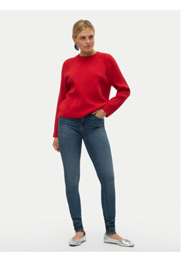 Vero Moda Sweter Gold 10315516 Czerwony Regular Fit. Kolor: czerwony. Materiał: syntetyk, wiskoza