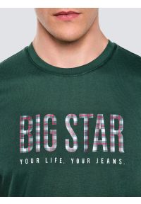 Big-Star - Koszulka męska z logo BIG STAR zielona Melsar 304. Okazja: na co dzień. Kolor: zielony. Materiał: dzianina, jeans. Wzór: nadruk. Styl: wizytowy, casual, klasyczny #6